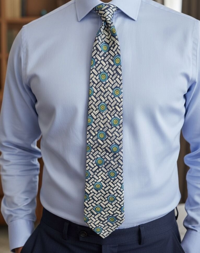 %100 İpek Figür Desen Kravat | İtalyan Stil, Lüks Dokuma