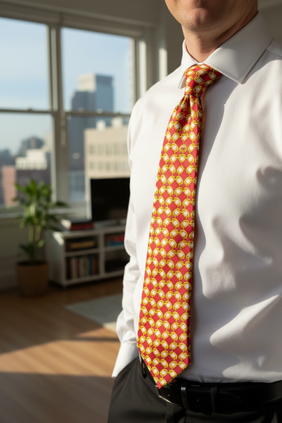 %100 İpek Kırmızı Minimal Desen Kravat | İtalyan Stil, Lüks Dokuma