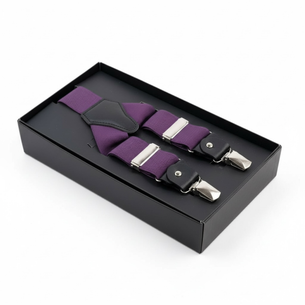 Mor Askılı Kemer – Unisex, Ayarlanabilir, Deri Detaylı