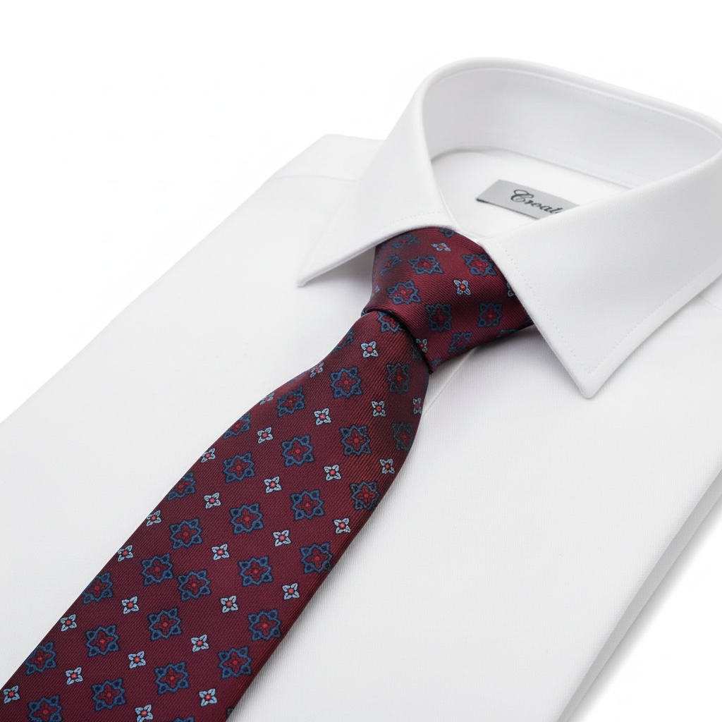 Özel Desen Bordo Renk Figürlü Kravat – Premium Görünüm