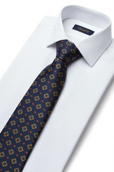Özel Desen Lacivert Renk Figürlü Kravat – Premium Görünüm