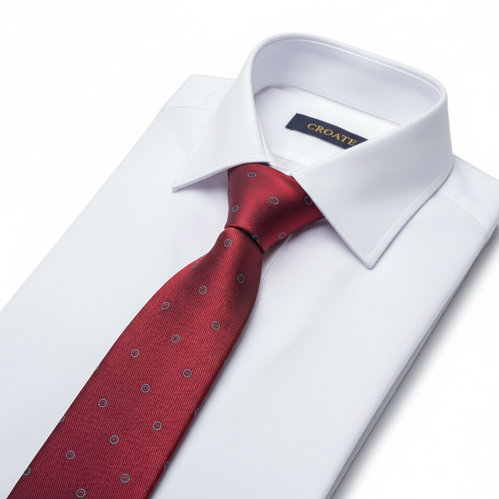 Özel Desen Bordo Puantiyeli Kravat – Premium Görünüm
