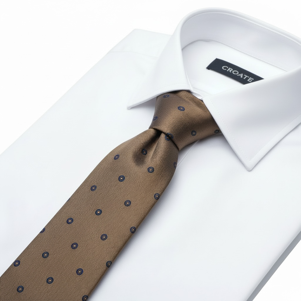 Özel Desen Taba Puantiyeli Kravat – Premium Görünüm