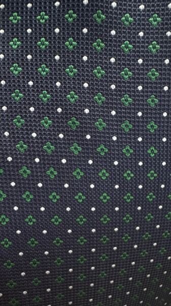 %100 İpek İtalyan Como Kumaş Lacivert yeşil Minimal Desen Kravat – 8 cm