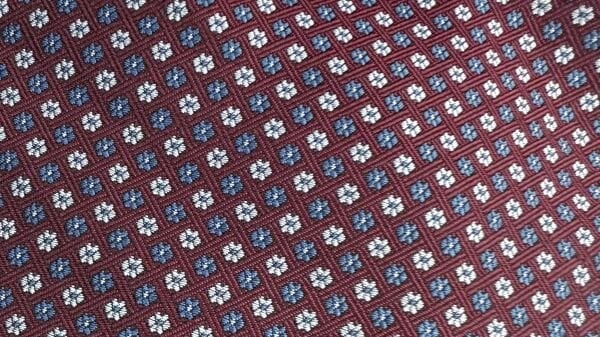 %100 İpek İtalyan Como Kumaş Bordo Minimal Desen Kravat – 8 cm