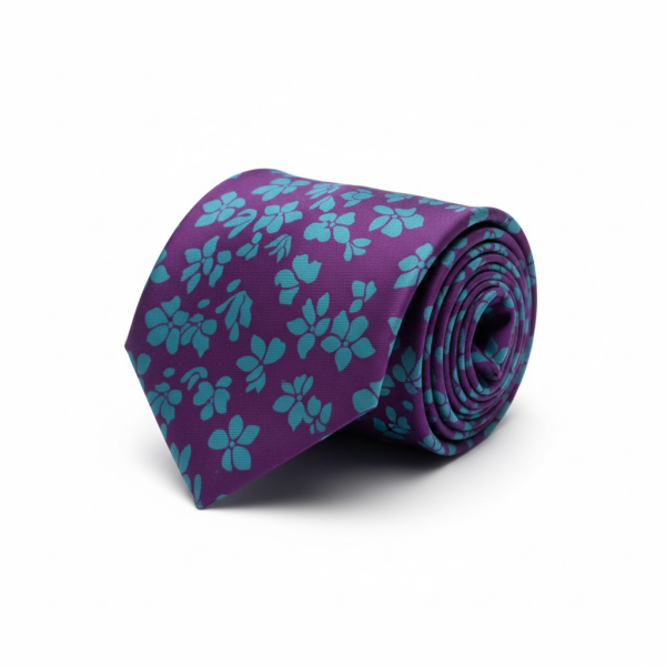 Koyu Mor Mavi Minimal Desen Premium Art Silk Koleksiyonu