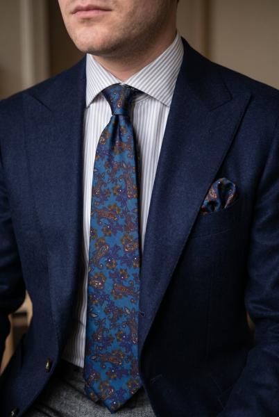 Lacivert Şal Desen Premium Art Silk Koleksiyonu