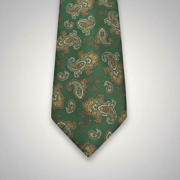 Pastel Yeşil Şal Desen Premium Art Silk Kravat