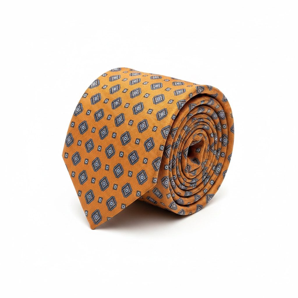 Sarı Minimal Desen Premium Art Silk Kravat