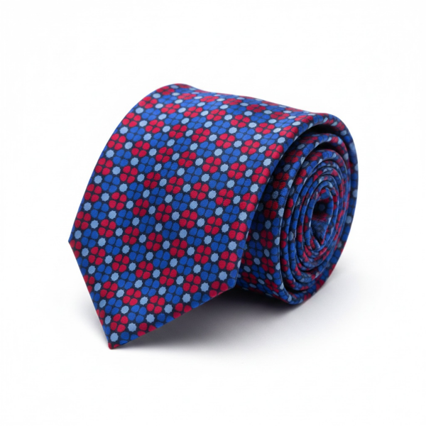 Lacivert Minimal Desen Premium Art Silk Kravat