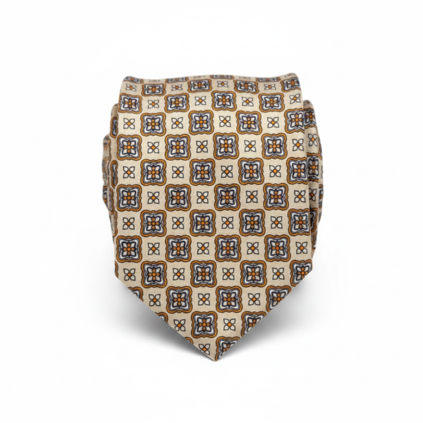 Krem Minimal Desen Premium Art Silk Kravat